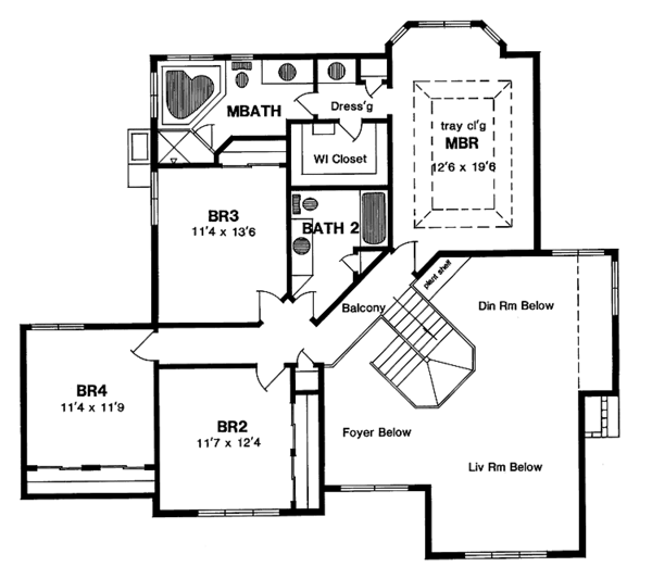 House Plan Design - Traditional Floor Plan - Upper Floor Plan #316-144