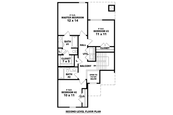 Floor Plan - Upper Floor for Country House Plan #81-13847 - 3 bed, 2.5 bath