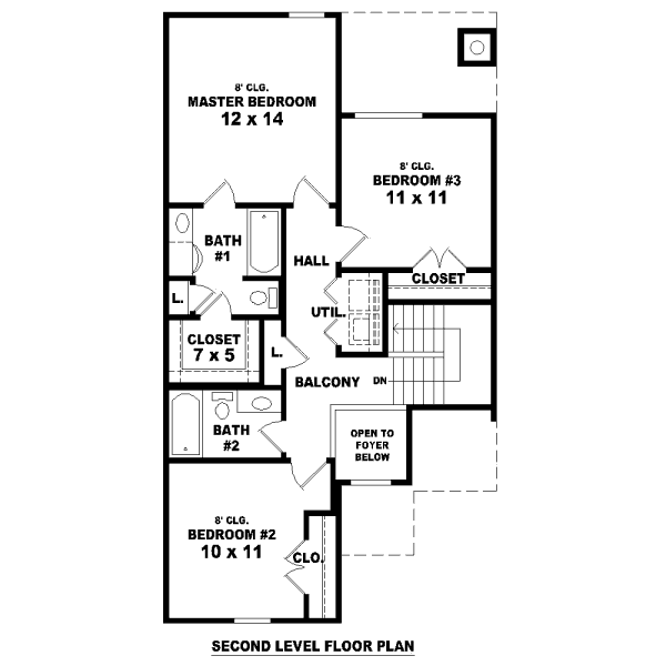 Floor Plan - Upper Floor for Country House Plan #81-13847 - 3 bed, 2.5 bath