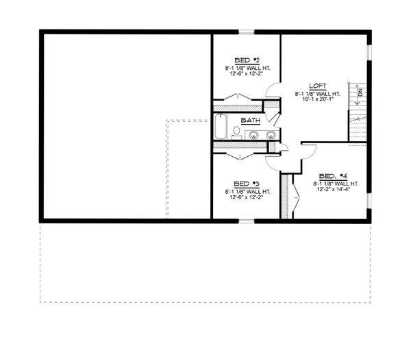 Barndominium Floor Plan - Upper Floor Plan #1064-424