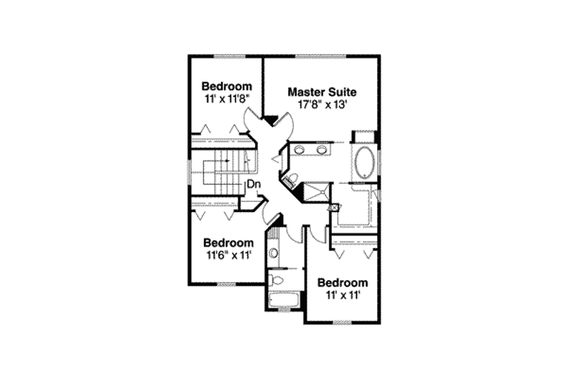 House Plan Design - Floor Plan - Upper Floor for Traditional House Plan #124-511 - 4 bed, 2.5 bath