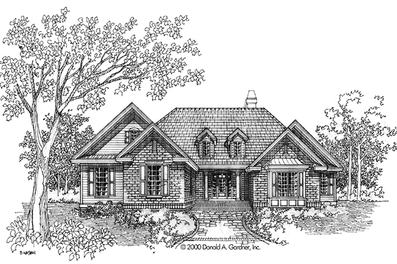 Dream House Plan - Exterior - Front Elevation 3 for Ranch House Plan #929-582 - 3 bed, 2 bath