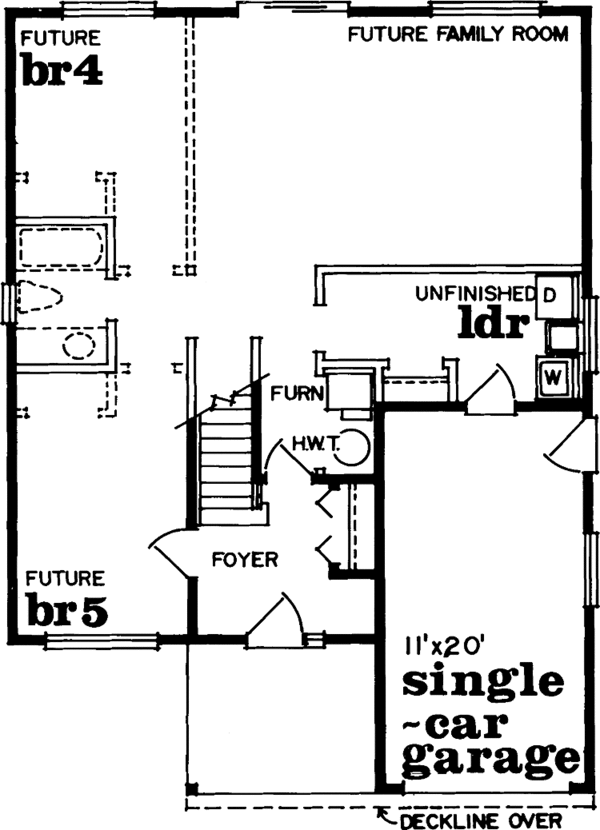 Architectural House Design - Craftsman Floor Plan - Lower Floor Plan #47-694