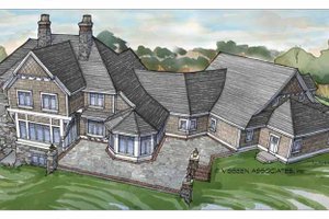 Exterior - Rear Elevation 1 for Craftsman House Plan #928-104 - 4 bed, 3 bath
