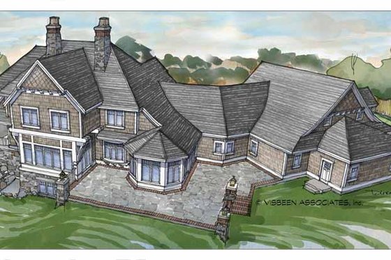 Exterior - Rear Elevation 1 for Craftsman House Plan #928-104 - 4 bed, 3 bath