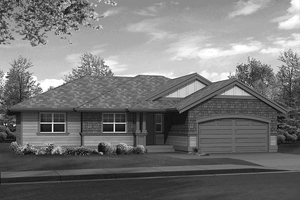 Exterior - Front Elevation 3 for Craftsman House Plan #132-271 - 3 bed, 2 bath