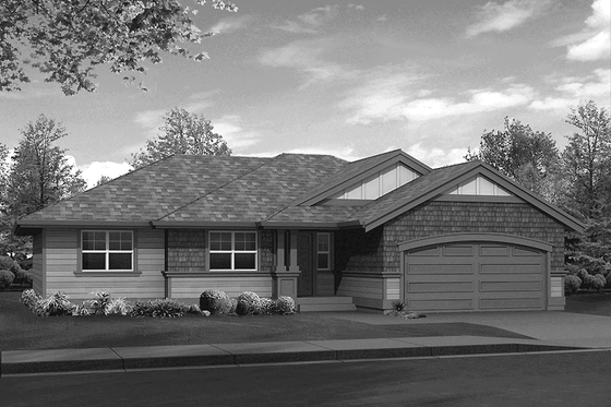 Exterior - Front Elevation 3 for Craftsman House Plan #132-271 - 3 bed, 2 bath