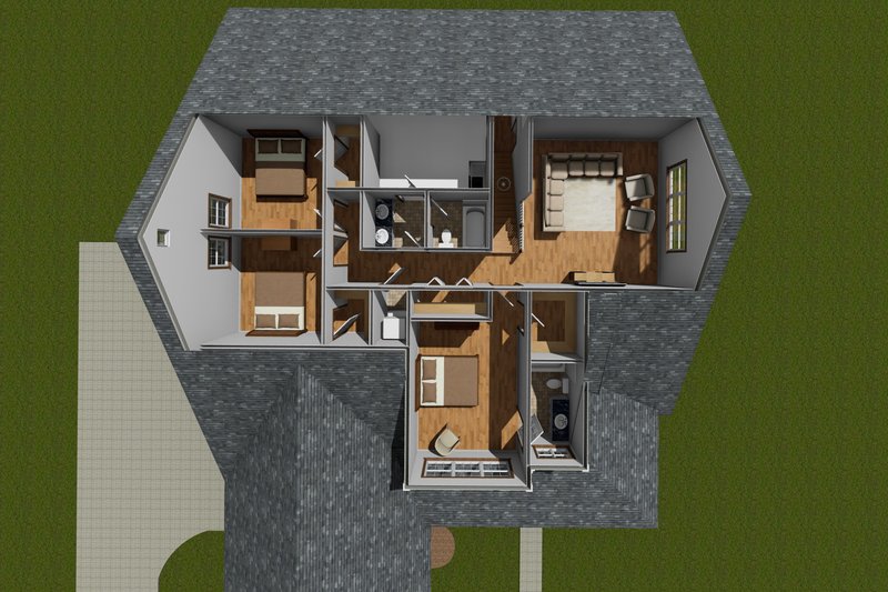 Home Plan - Floor Plan - Upper Floor for Farmhouse House Plan #513-2233 - 4 bed, 3.5 bath