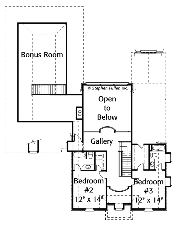 Architectural House Design - Colonial Floor Plan - Upper Floor Plan #429-322