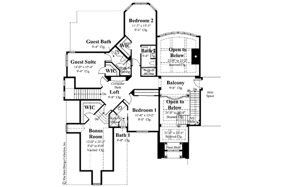 Floor Plan - Upper Floor for Traditional House Plan #930-268 - 4 bed, 4.5 bath