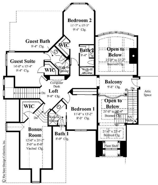 Traditional Floor Plan - Upper Floor Plan #930-268