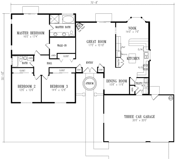 House Plan Design - Adobe / Southwestern Floor Plan - Main Floor Plan #1-442