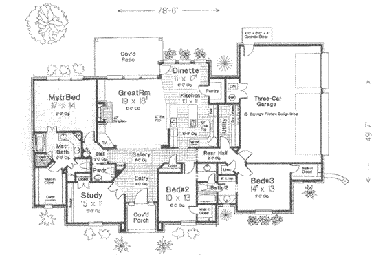 Floor Plan - Main Floor for European House Plan #310-362 - 4 bed, 2.5 bath