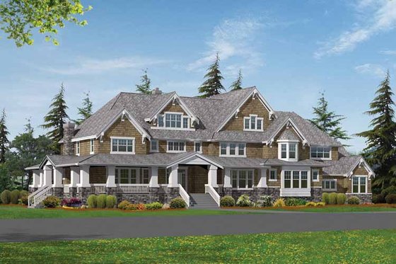 Exterior - Front Elevation 3 for Craftsman House Plan #132-252 - 4 bed, 4 bath