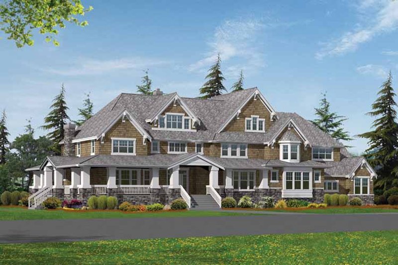 Dream House Plan - Exterior - Front Elevation 3 for Craftsman House Plan #132-252 - 4 bed, 4 bath