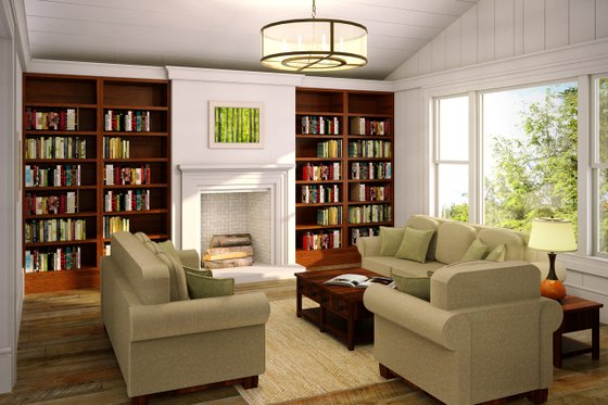 Interior - Family Room for Ranch House Plan #124-887 - 3 bed, 2.5 bath