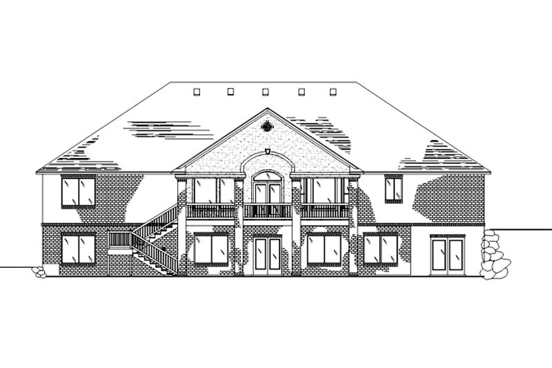 Home Plan - Exterior - Rear Elevation for European House Plan #945-129 - 2 bed, 2.5 bath