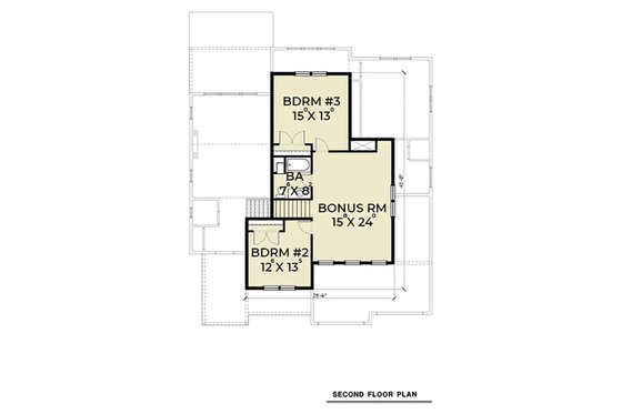 Floor Plan - Upper Floor for Country House Plan #1070-48 - 3 bed, 2.5 bath