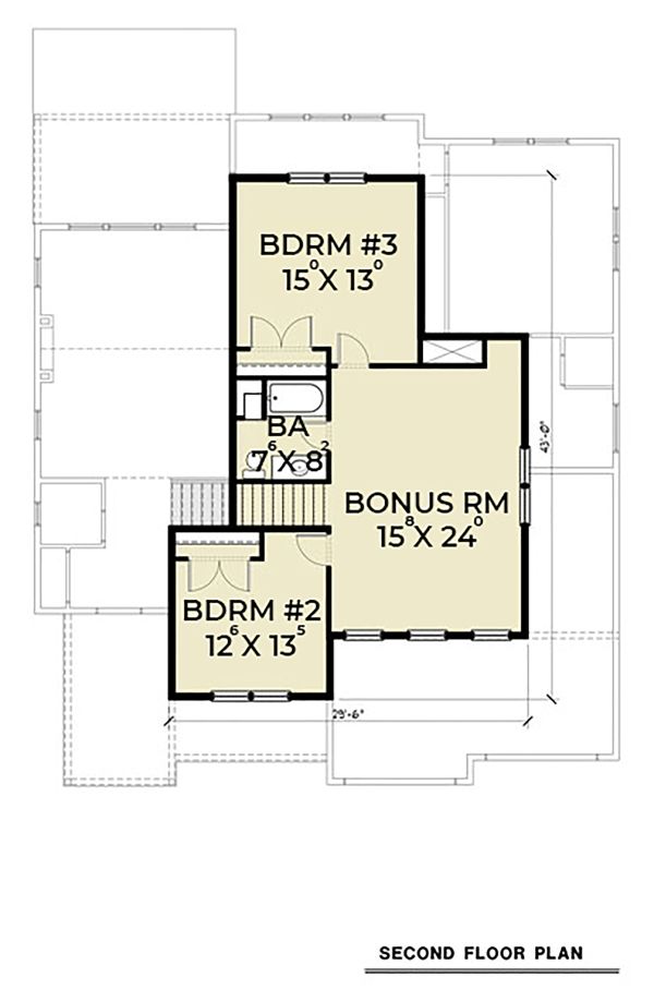 Country Floor Plan - Upper Floor Plan #1070-48