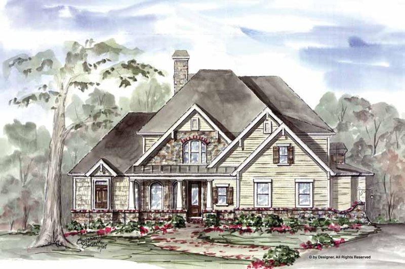 Home Plan - Exterior - Front Elevation 3 for Traditional House Plan #54-305 - 4 bed, 3 bath