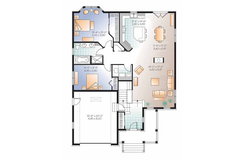 Dream House Plan - Floor Plan - Main Floor for Traditional House Plan #23-2525 - 4 bed, 2 bath