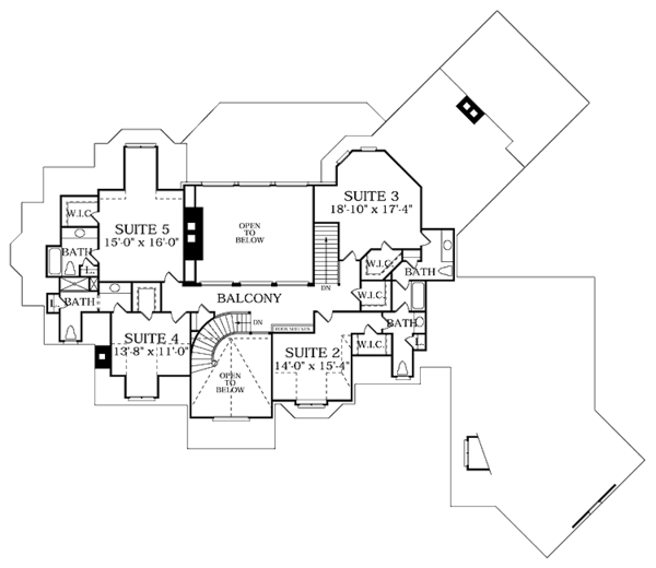 House Blueprint - Country Floor Plan - Upper Floor Plan #453-367