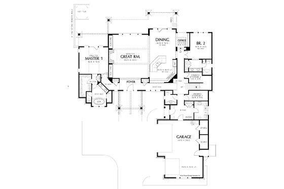 Floor Plan - Main Floor for Craftsman House Plan #48-879 - 5 bed, 4.5 bath