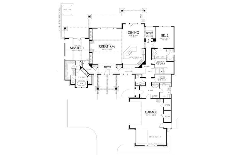 Architectural House Design - Floor Plan - Main Floor for Craftsman House Plan #48-879 - 5 bed, 4.5 bath