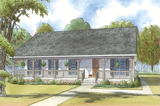 Exterior - Front Elevation 4 for Country House Plan #923-34 - 3 bed, 2 bath
