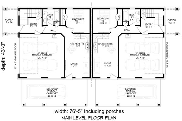 Contemporary Floor Plan - Main Floor Plan #932-1177