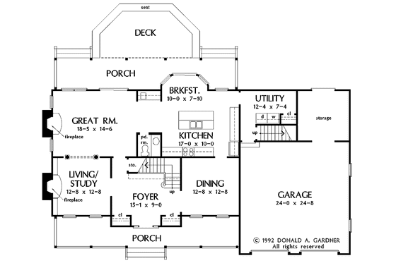 Floor Plan - Main Floor for Victorian House Plan #929-545 - 4 bed, 2.5 bath