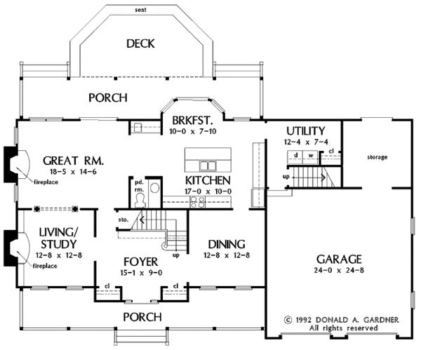 Architectural House Design - Victorian Floor Plan - Main Floor Plan #929-545