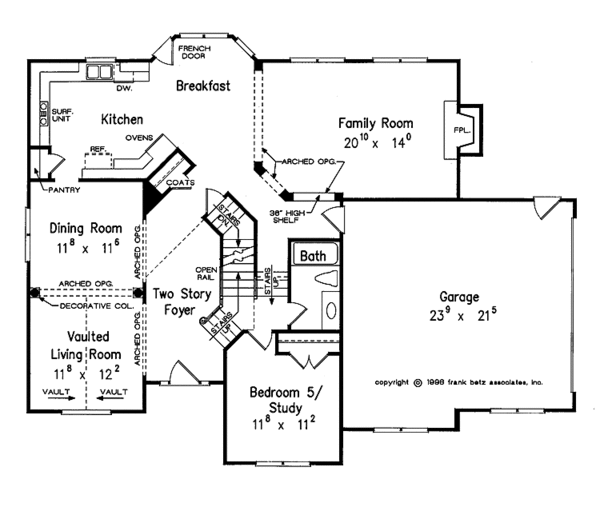 Home Plan - Colonial Floor Plan - Main Floor Plan #927-836