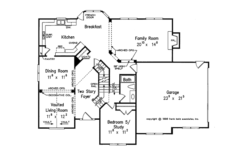 Home Plan - Floor Plan - Main Floor for Colonial House Plan #927-836 - 5 bed, 4 bath