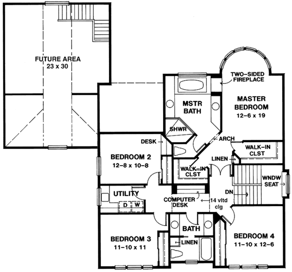 House Plan Design - European Floor Plan - Upper Floor Plan #966-67