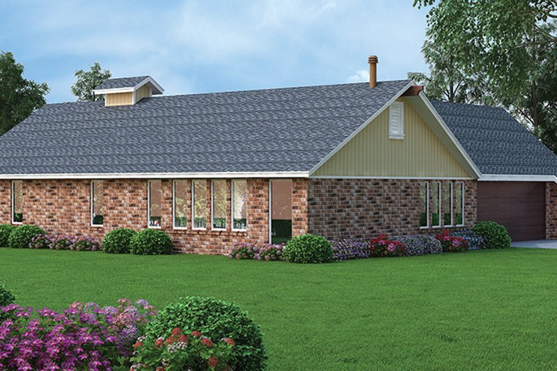 House Plan Design - Exterior - Rear Elevation for European House Plan #45-566 - 4 bed, 2 bath