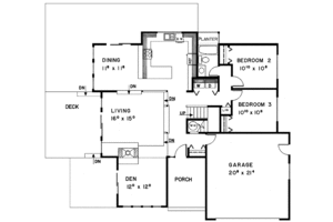 Floor Plan - Main Floor for Contemporary House Plan #60-776 - 3 bed, 2 bath