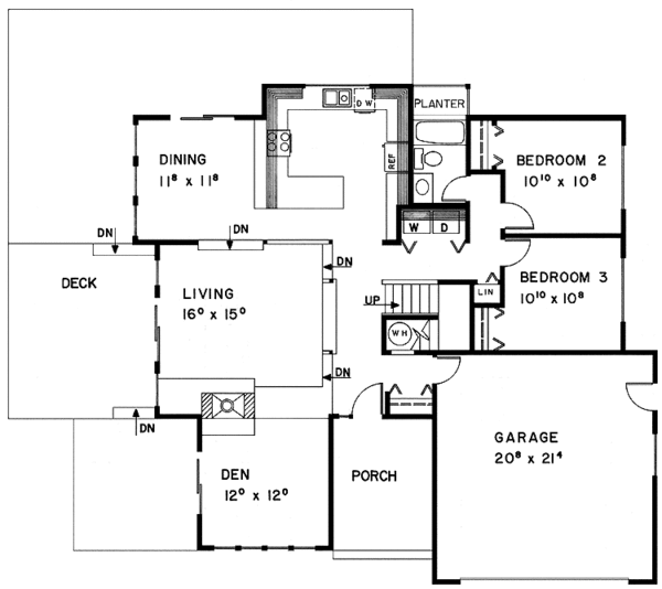 Home Plan - Contemporary Floor Plan - Main Floor Plan #60-776