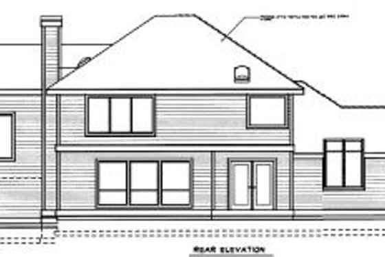 Exterior - Rear Elevation for Traditional House Plan #94-201 - 4 bed, 3 bath