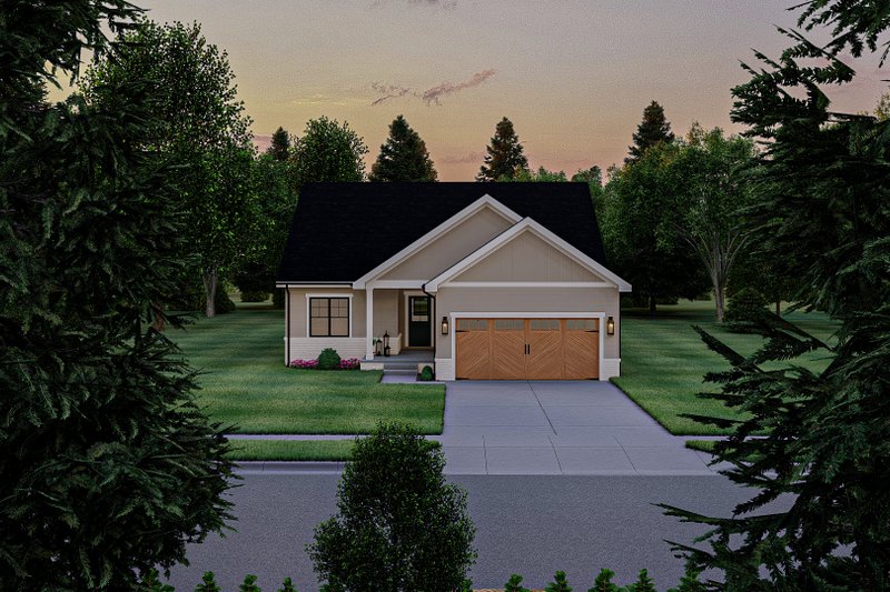 Architectural House Design - Exterior - Other Elevation 3 for Farmhouse House Plan #455-271 - 2 bed, 2 bath
