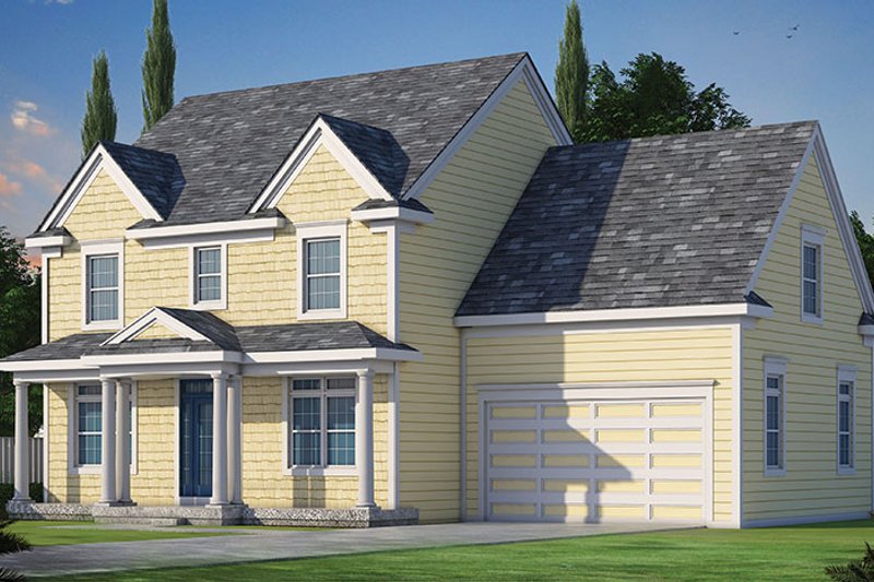 House Design - Exterior - Front Elevation 3 for Colonial House Plan #20-2250 - 3 bed, 2.5 bath