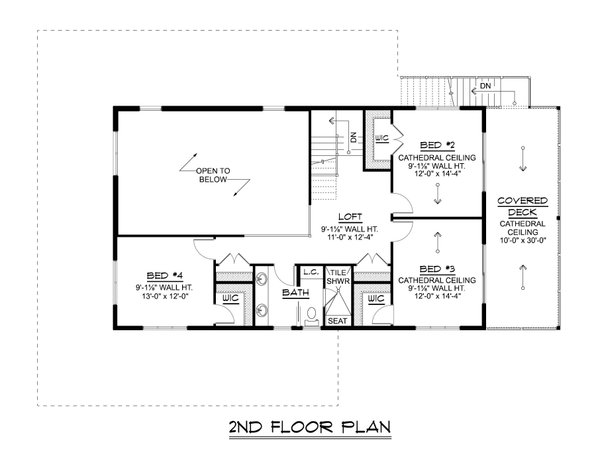 Barndominium Floor Plan - Upper Floor Plan #1064-434