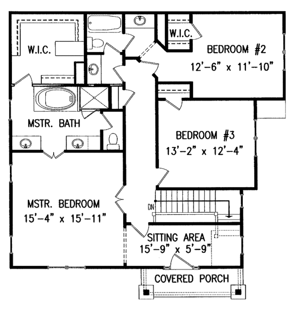 Architectural House Design - Craftsman Floor Plan - Upper Floor Plan #54-226