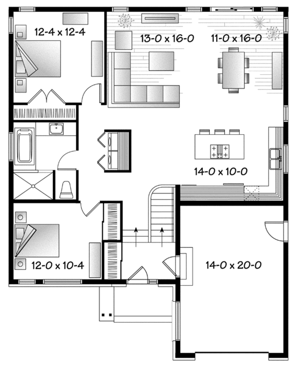 Architectural House Design - Contemporary Floor Plan - Main Floor Plan #23-2575