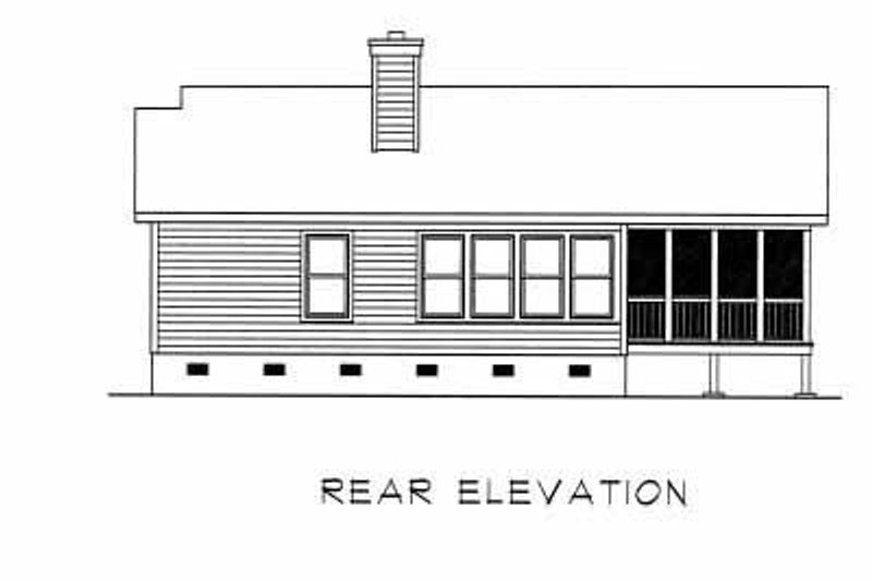 Dream House Plan - Exterior - Rear Elevation for Cottage House Plan #22-120 - 2 bed, 1 bath