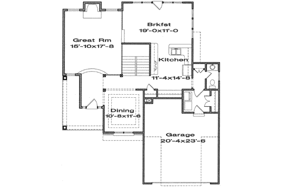 Floor Plan - Main Floor for Traditional House Plan #6-135 - 4 bed, 2.5 bath