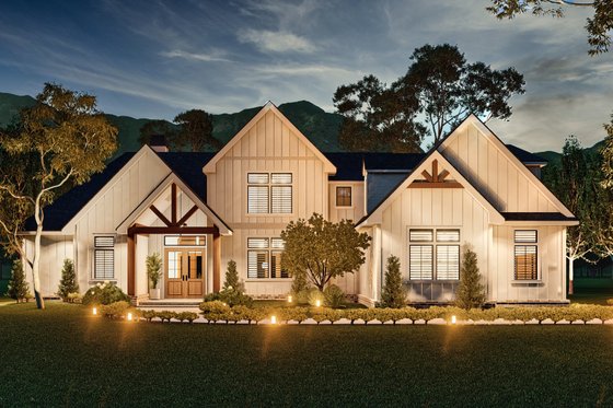 Exterior - Front Elevation 4 for Farmhouse House Plan #119-451 - 3 bed, 2 bath