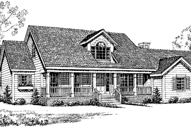 Home Plan - Country Exterior - Front Elevation Plan #72-940
