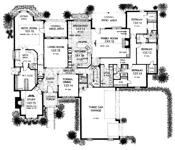 Architectural House Design - European Floor Plan - Main Floor Plan #310-1056