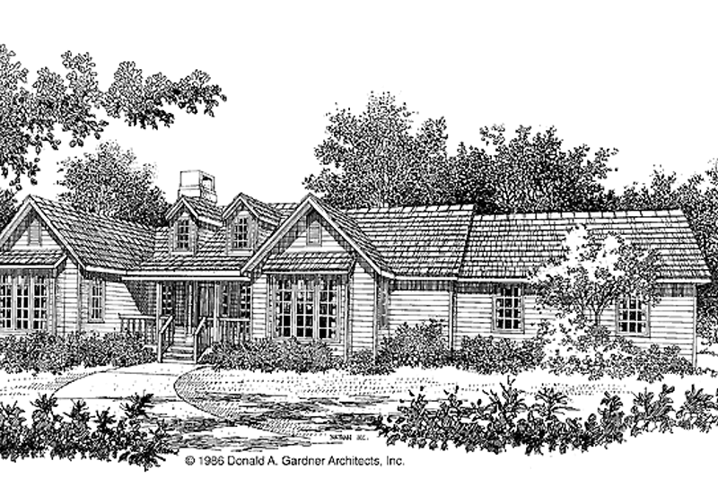 Architectural House Design - Country Exterior - Front Elevation Plan #929-63